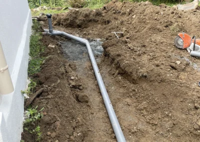 Raccordement enterré aux eaux usées
