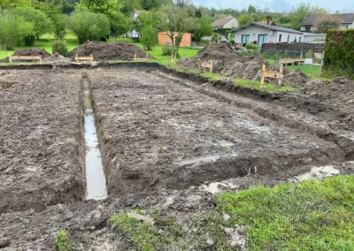 Terrain terrassé pour la réalisation de fondations